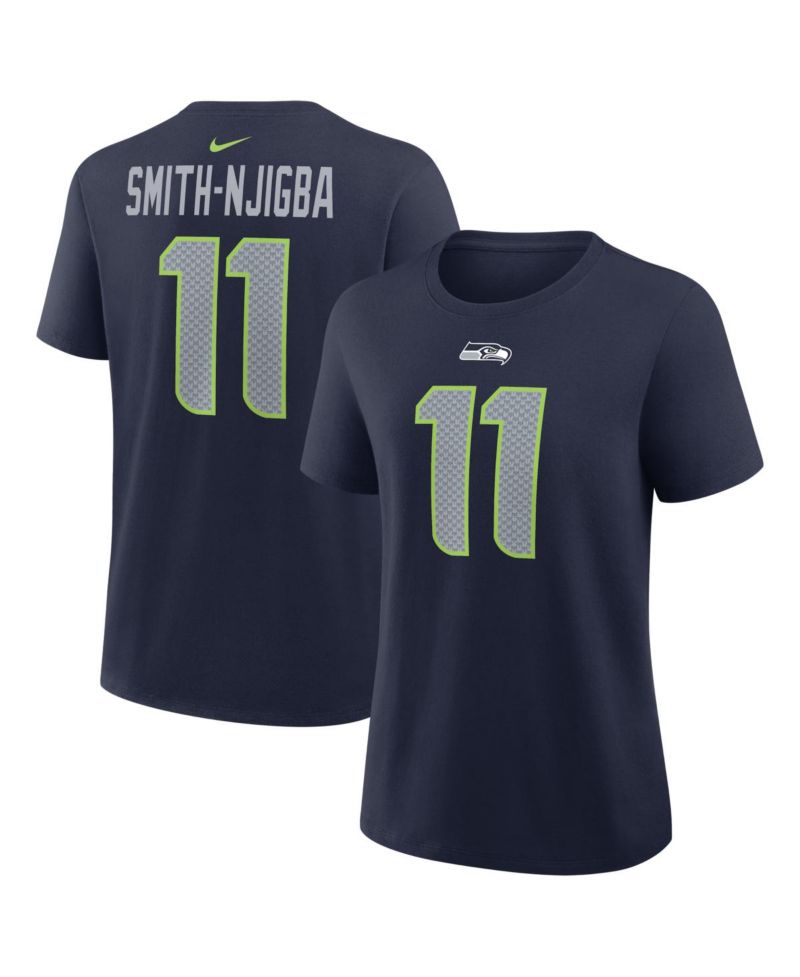 Women's Jaxon Smith-Njigba Navy Seattle Seahawks Player Name & Number T-Shirt