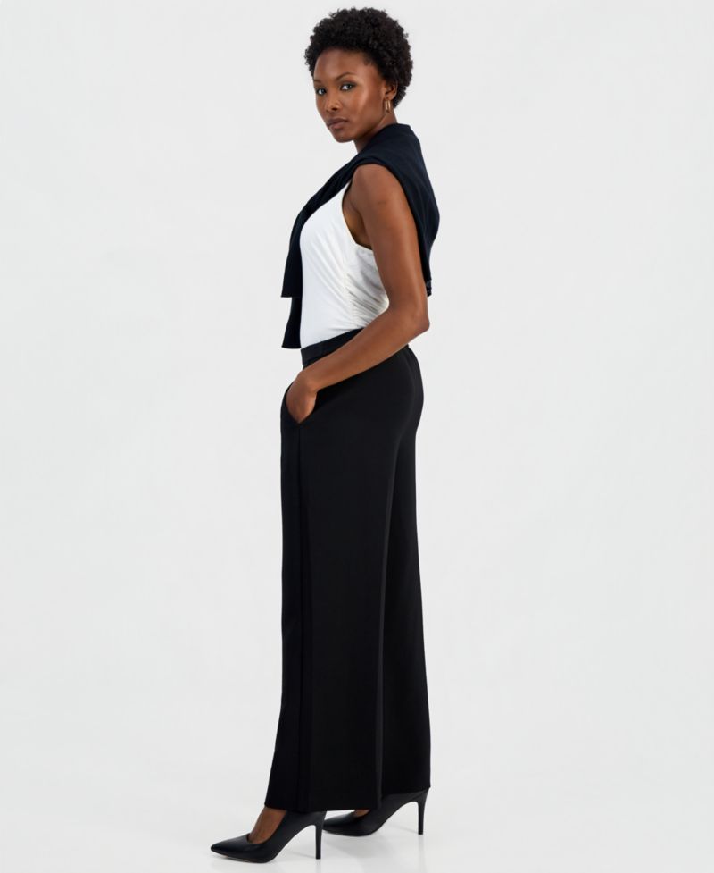 I.N.C. Petite High-Rise Wide-Leg Pants