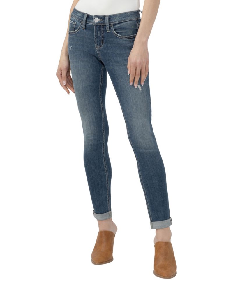 Women's Girlfriend Mid-Rise Skinny Denim Jeans