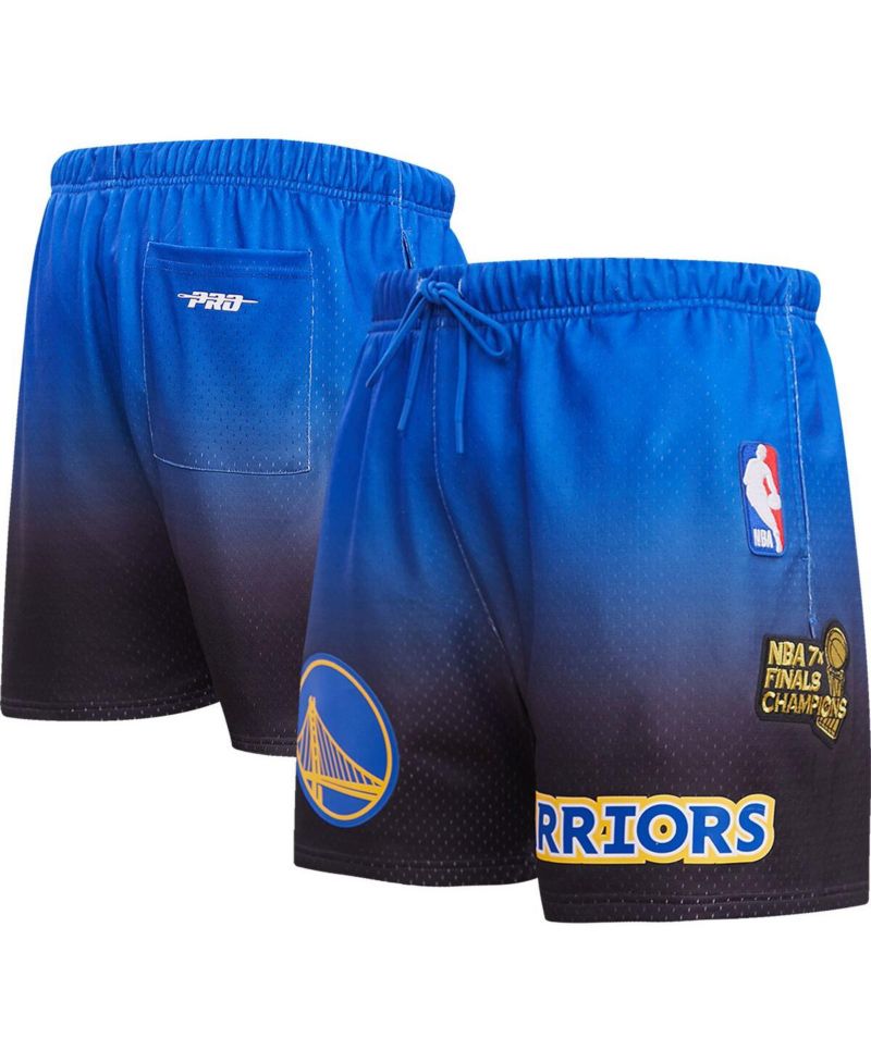 Men's Royal, Black Golden State Warriors Ombre Mesh Shorts