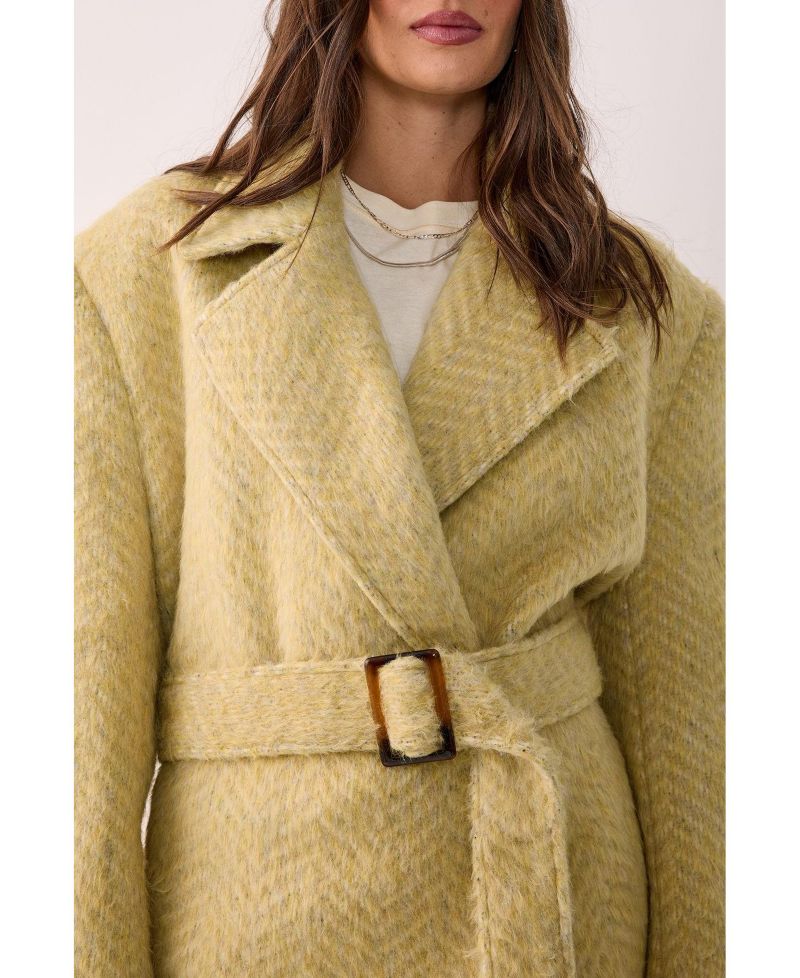 Women's Double Breasted Brushed Herringbone Coat