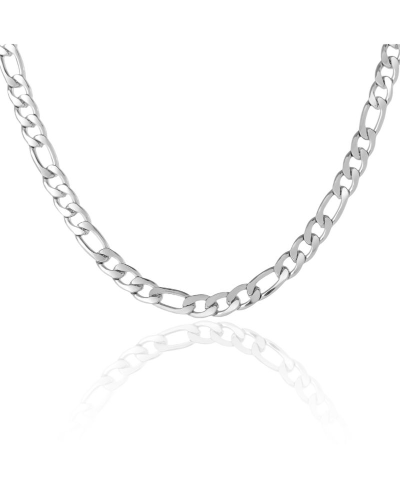 Men’s Figaro Chain Necklace, Silver-Tone 22'' Links