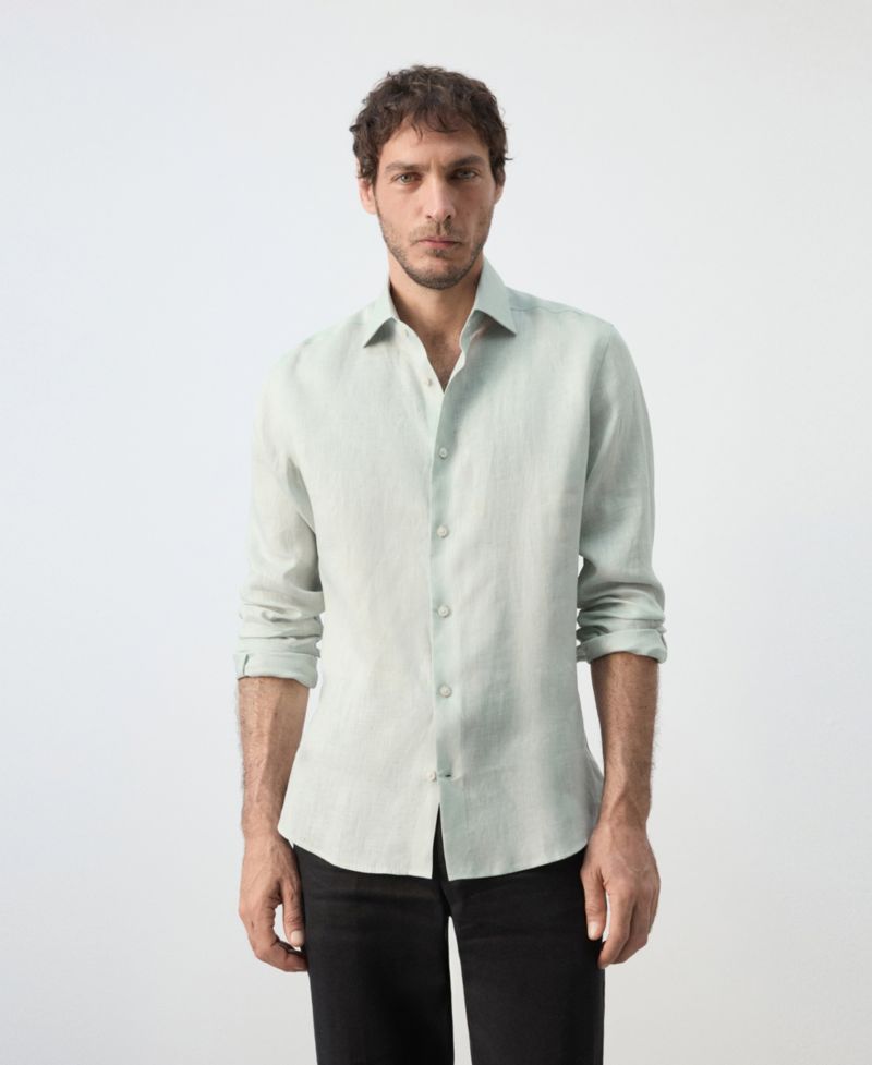 Men's Linen Slim-Fit Shirt
