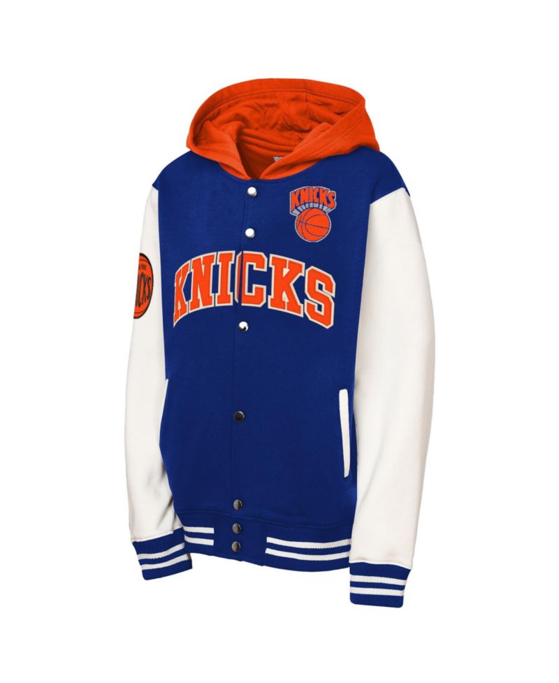 Baby Boys and Girls Mitchell Ness Blue New York Knicks Courtside Fleece Full-Snap Jacket