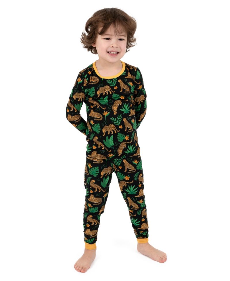 Kids Matching Family Two-Piece Cooling Bamboo Viscose Long Sleeve Pajamas - Nature and Wildlife Print (6-14)