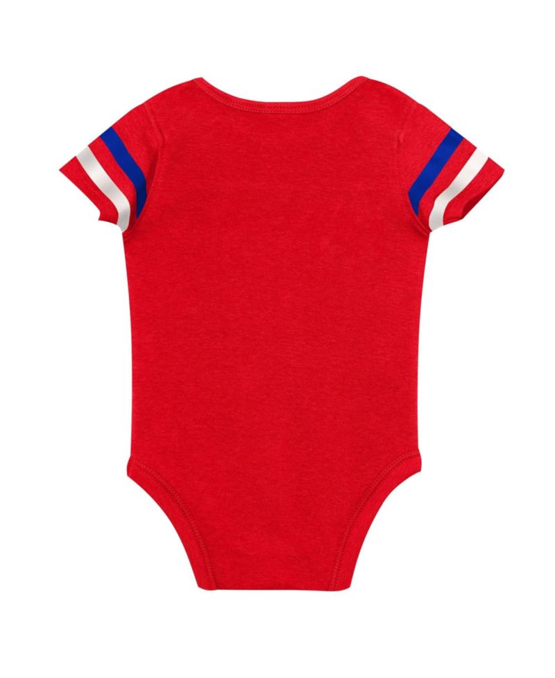 Baby Boys and Girls Red Philadelphia Phillies Up One Three-Piece Bodysuit, Bib Booties Set