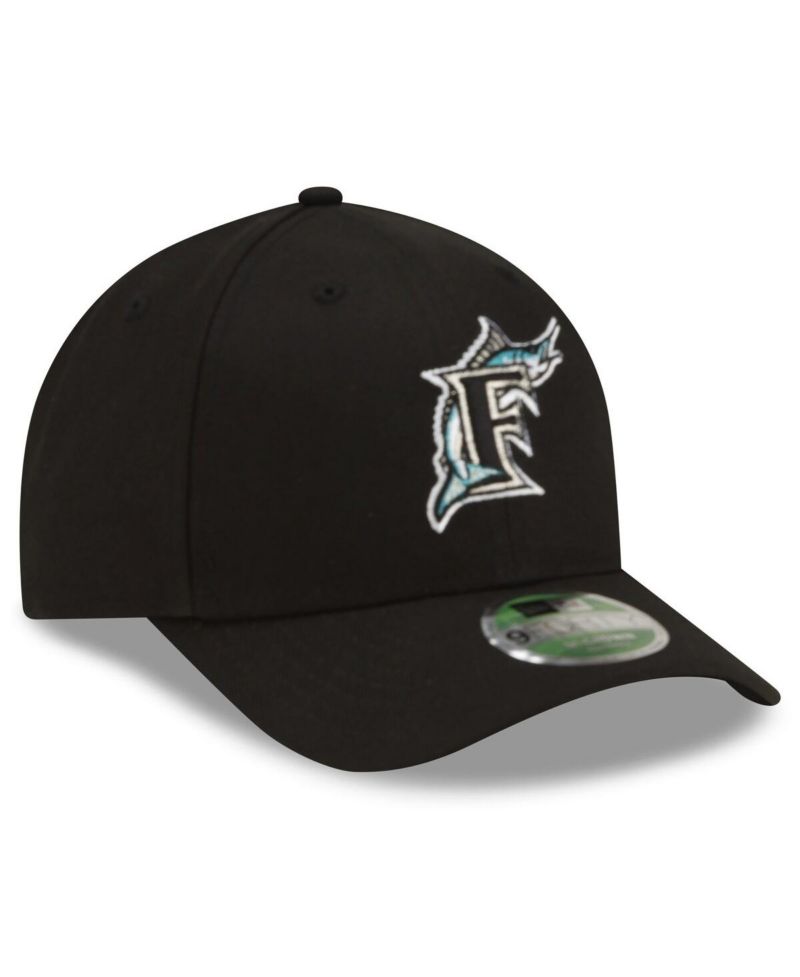Men's Black Florida Marlins Player Replica 9FORTY M-Crown Adjustable Hat