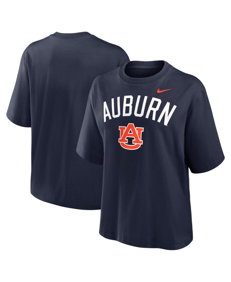 Women's Navy Auburn Tigers Arch Logo Boxy T-Shirt