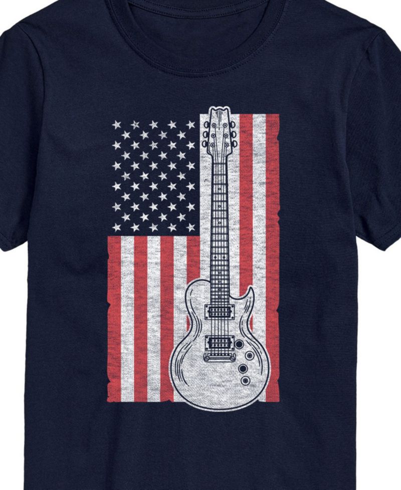 Men's American Flag Guitar Short Sleeve T-Shirt