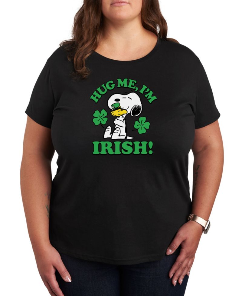 Trendy Plus Size Peanuts Snoopy St. Patrick's Day Graphic T-shirt