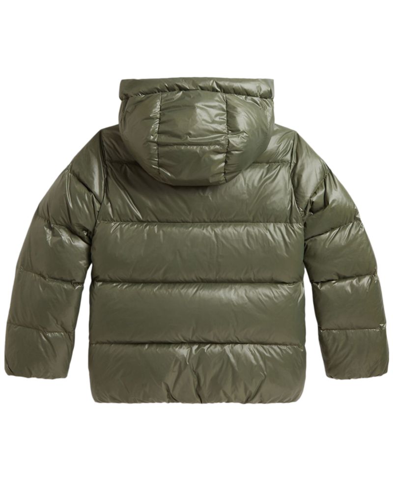 Girls' 7-16 Glossy Down Hooded Jacket
