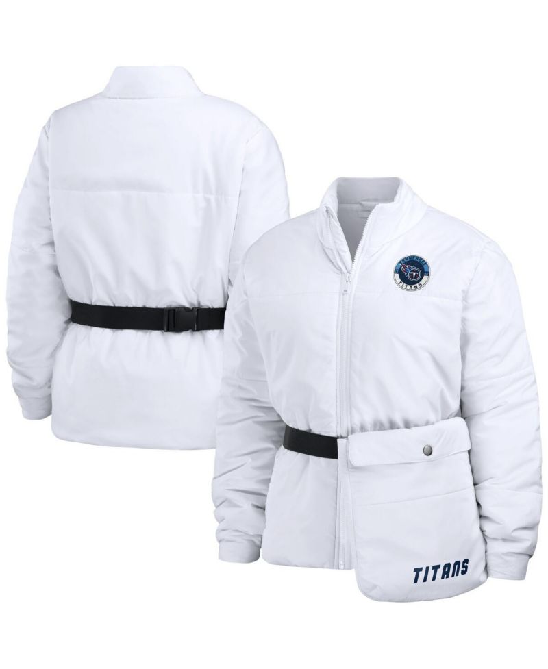 Women's White Tennessee Titans Packable Full-Zip Puffer Jacket