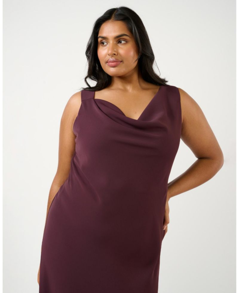 Women's Britney Assymetric Cowl-Neck Midi Sheath Dress
