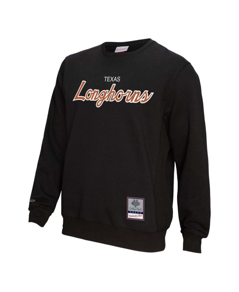 Men's Black Texas Longhorns Elite Script Pullover Sweatshirt