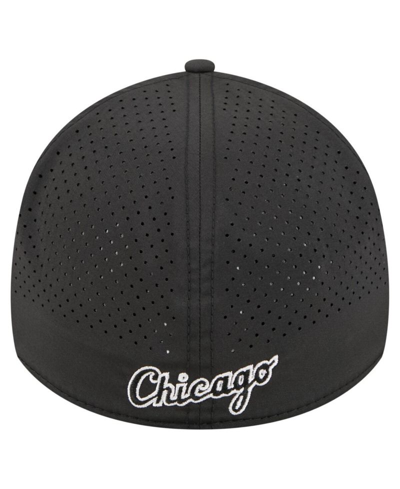 Men's Black Chicago White Sox 39THIRTY A-Frame Perforated Flex Hat