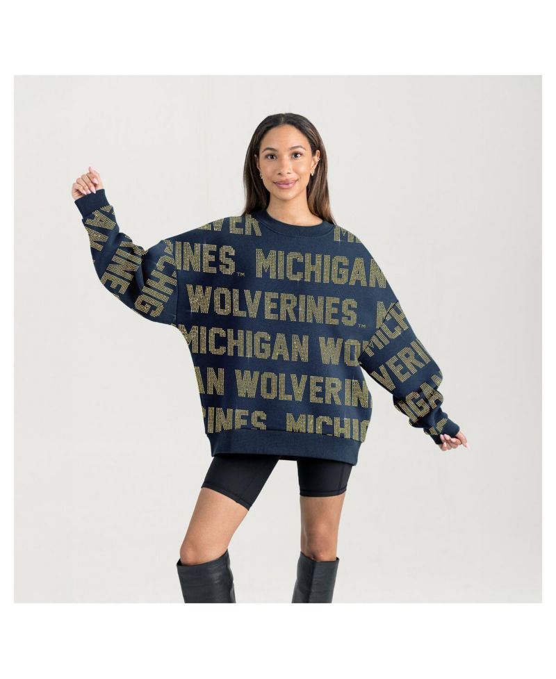 Women's Navy Michigan Wolverines Hype Era Sweatshirt