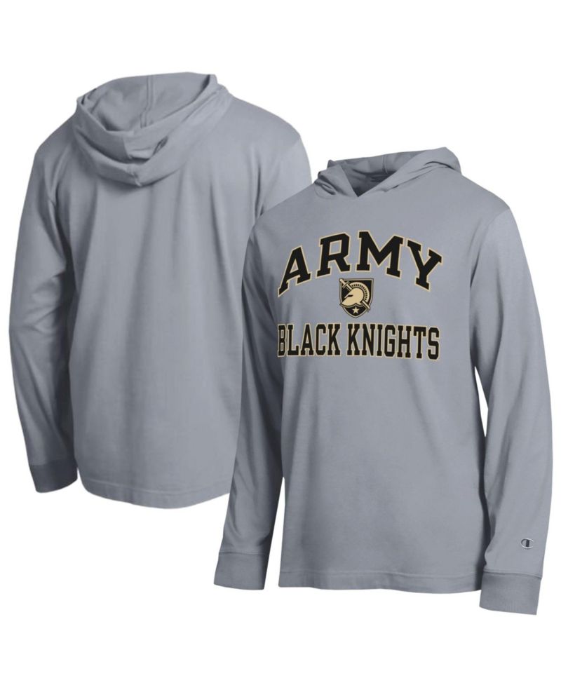 Men's Heather Gray Army Black Knights High Motor All-Star Long Sleeve Hooded T-Shirt