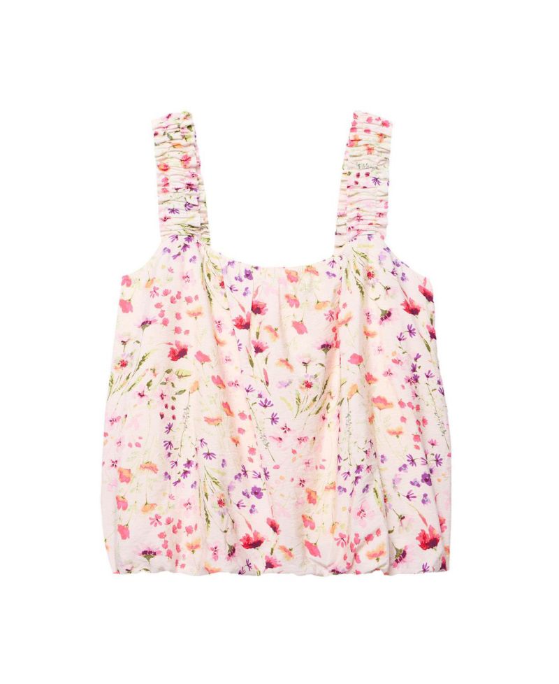 Women's Sleeveless Square Neck Floral-Print Top