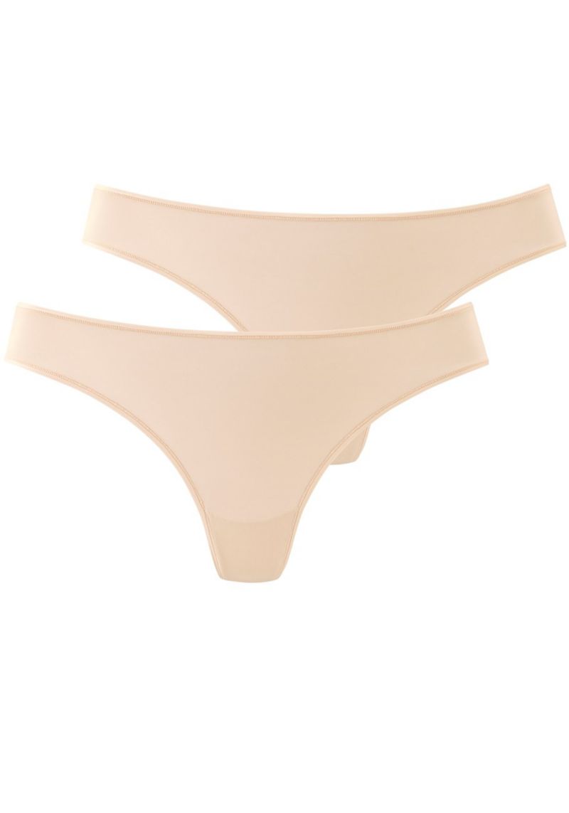 Women's 2-Pack Basic Thongs Low-Rise Minimal-Coverage Thong Underwear
