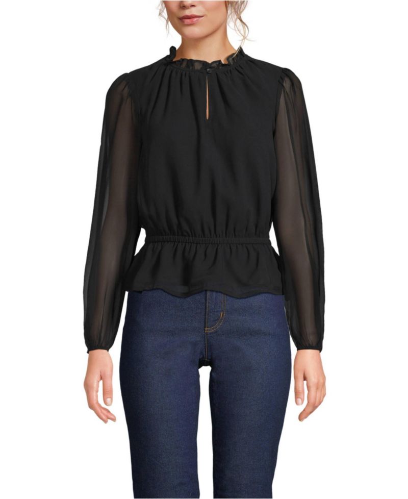 Women's Chiffon Peplum Top