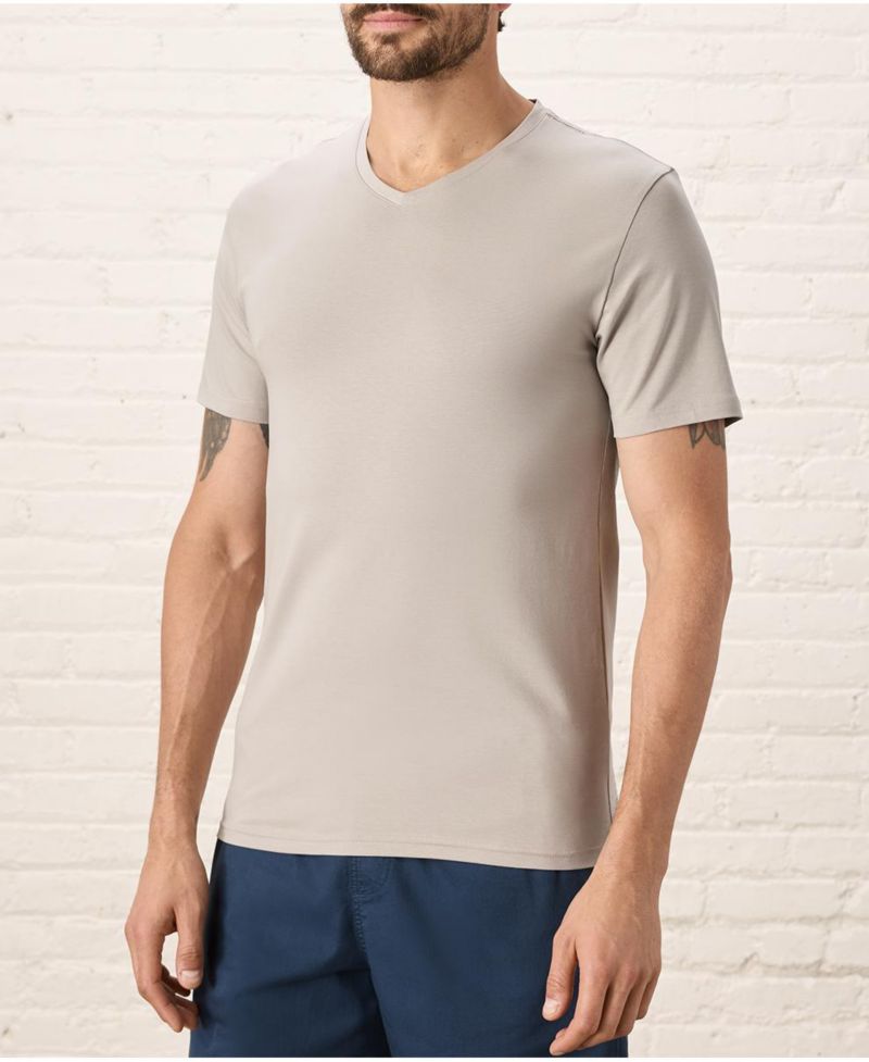 Men's Organic Cotton Luxe Stretch Jersey Slim V-Neck Tee