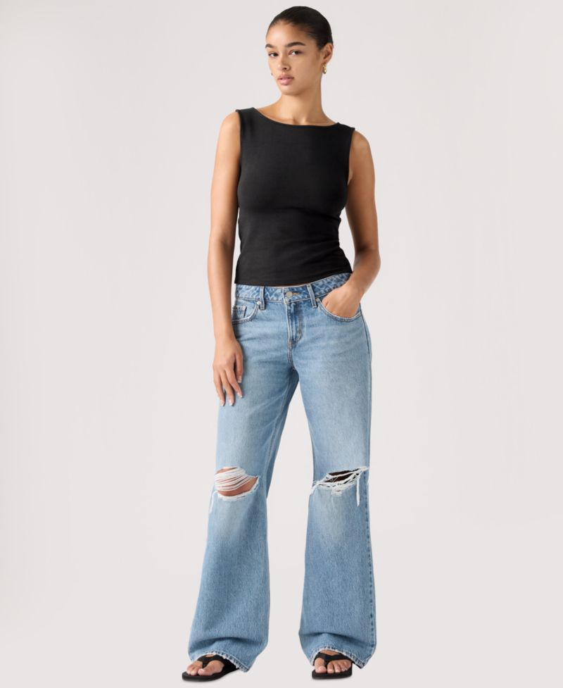 Premium Women's Low Loose Straight-Leg Jeans