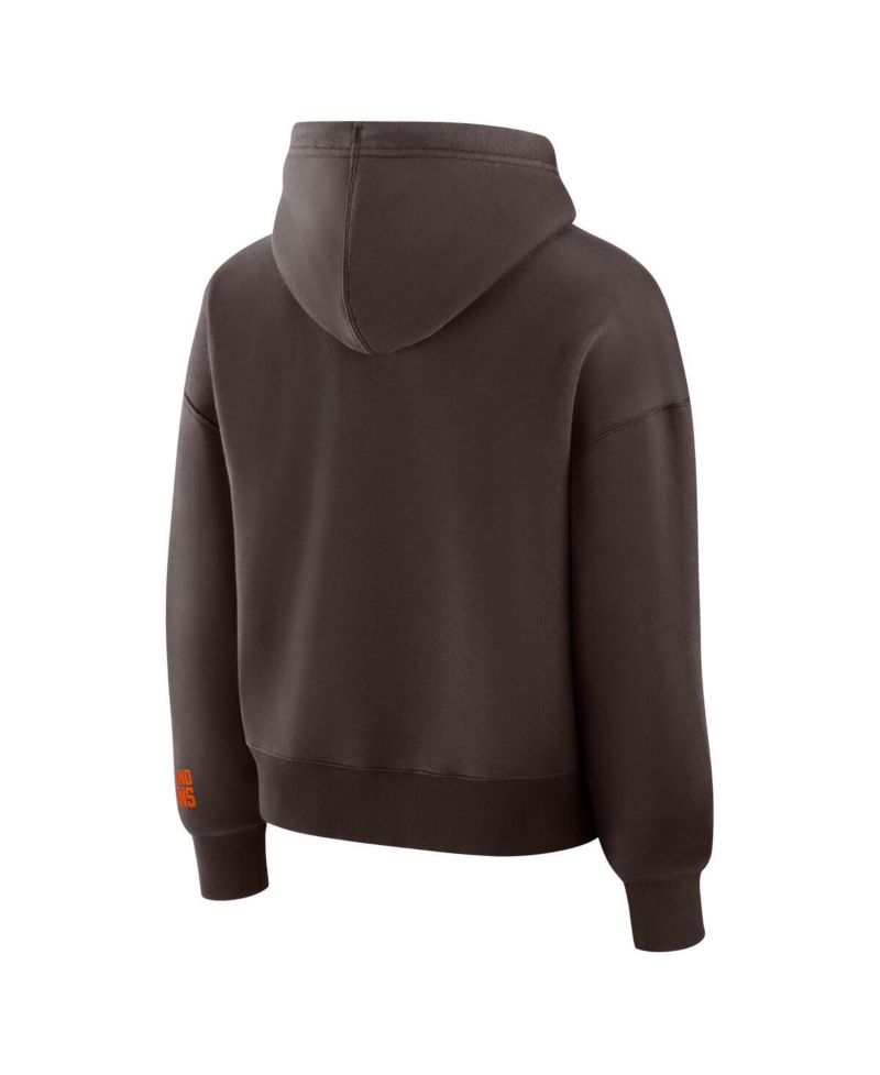 Women's Brown Cleveland Browns Legacy Fleece Pullover Hoodie