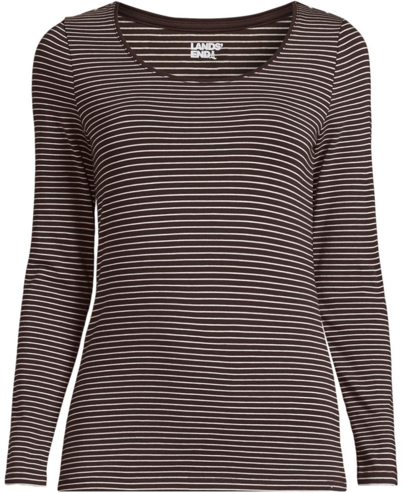 Women's Lightweight Jersey Skimming Long Sleeve Scoop Neck T-shirt