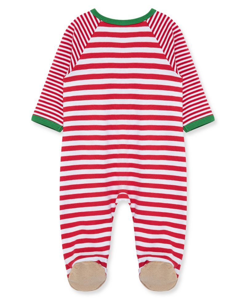 Baby Boys' Reindeer Stripe Footed Coveralls