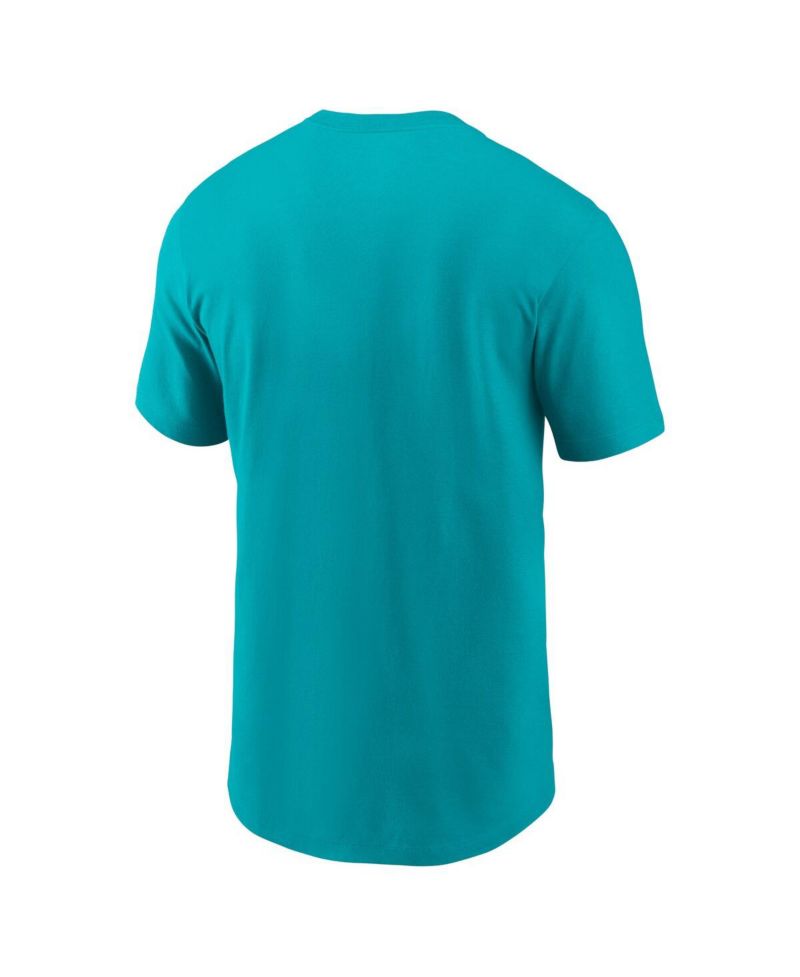 Men's Aqua Miami Dolphins Primetime Wordmark Essential T-Shirt
