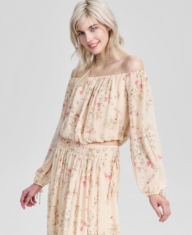 Women's Off-The-Shoulder Floral-Print Top