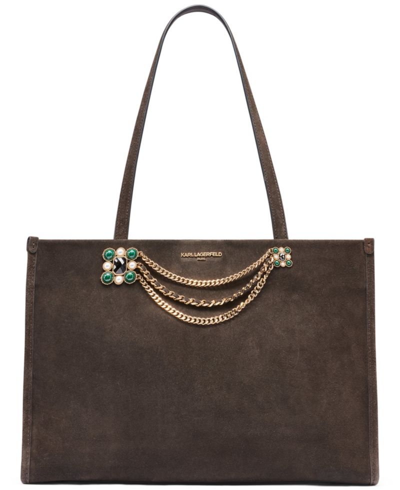 Jade Suede Laptop Large Tote Handbag