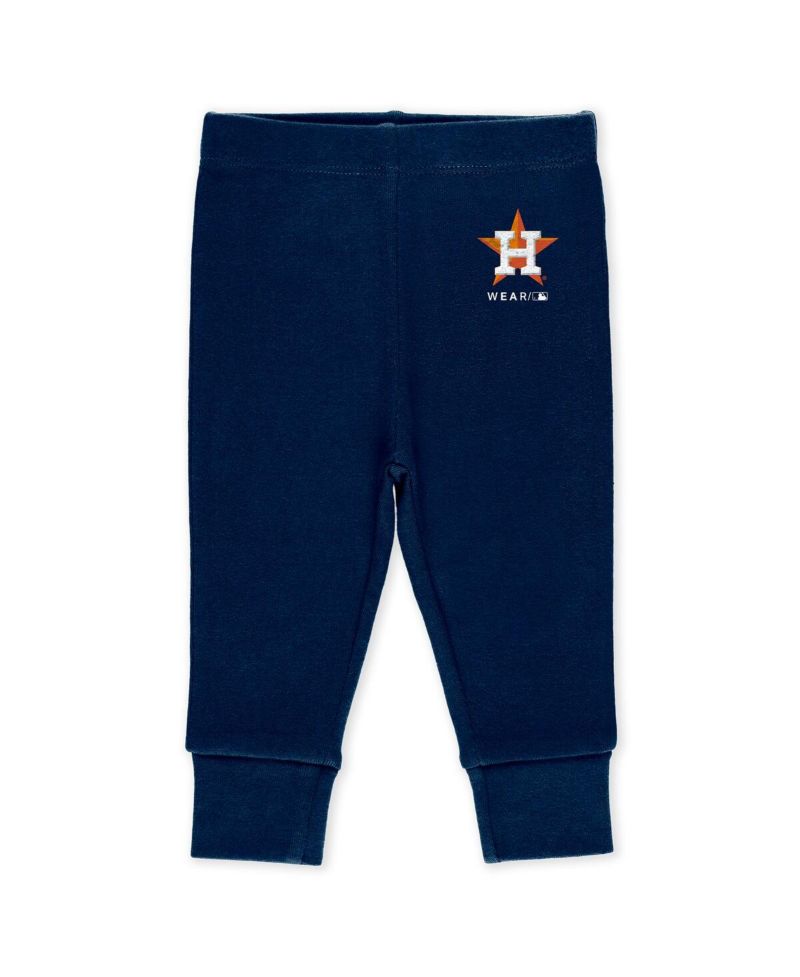 Baby Boys and Girls Heather Gray/White/Navy Houston Astros Turn Me Around Bodysuits & Pants Set