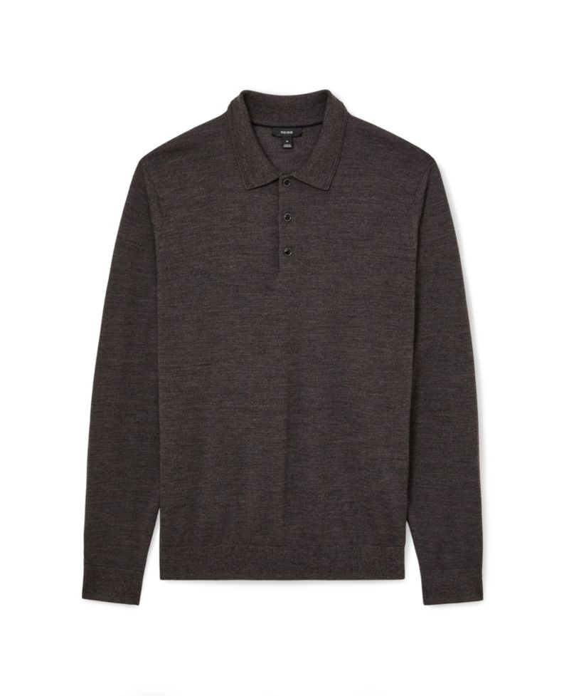 Men's Trafford Long-Sleeve Slim-Fit Merino Wool Polo Shirt