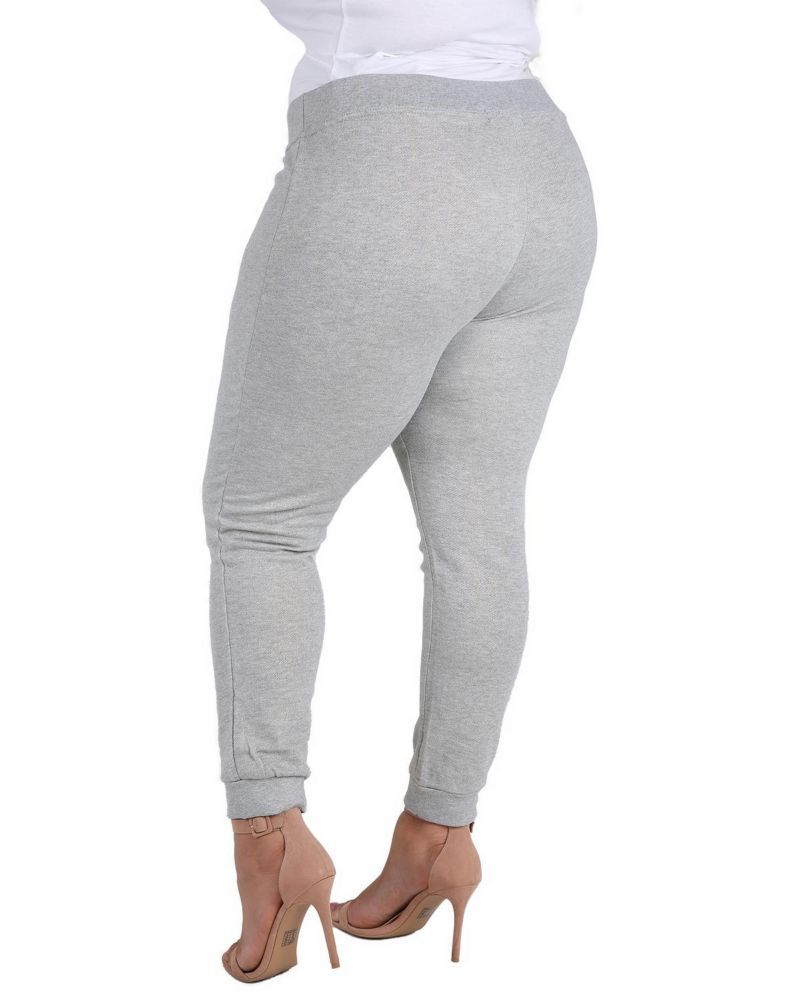 Plus Size Jahna High-Rise French Terry Lace-Up Front Jogger Pants