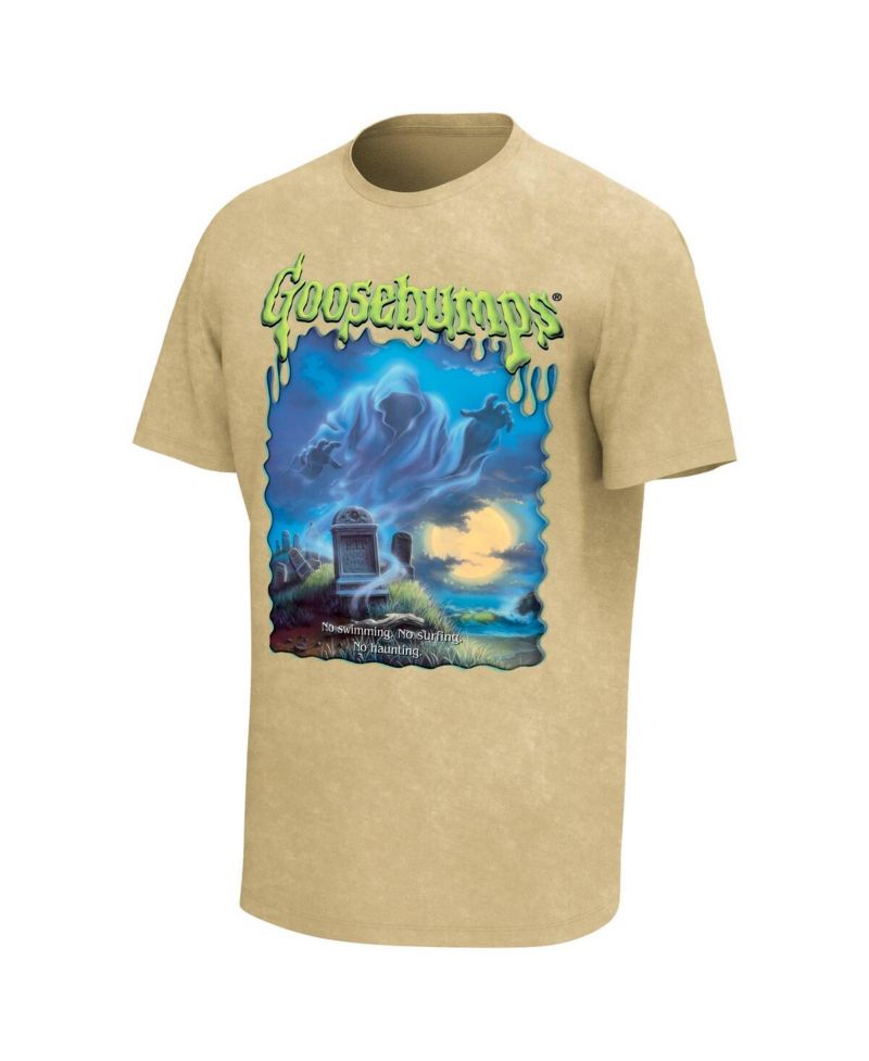 Men's Natural Goosebumps Ghost Beach Washed Graphic T-Shirt