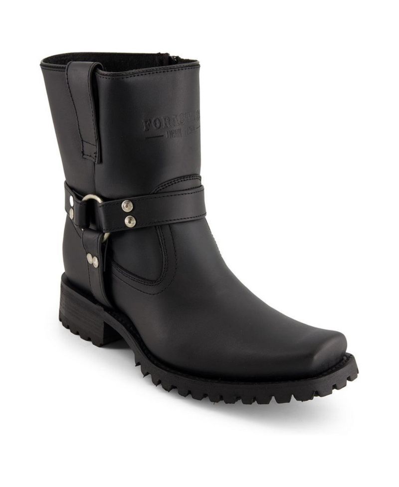 Men's Leather Biker Boots with zipper closure