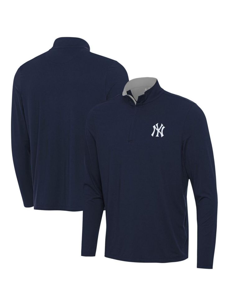 Men's Navy New York Yankees Content Quarter-Zip Top