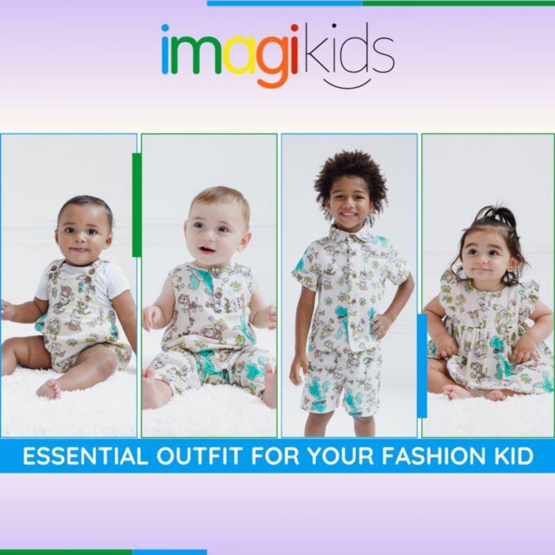 Baby Boys Cotton Gauze Matching Family Button Down Shirt Shorts Outfit Set