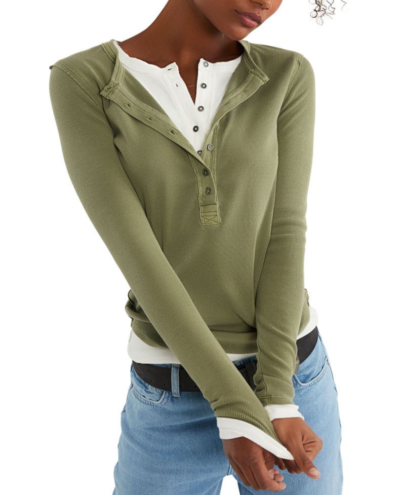 Women's Long-Sleeve Henley Top