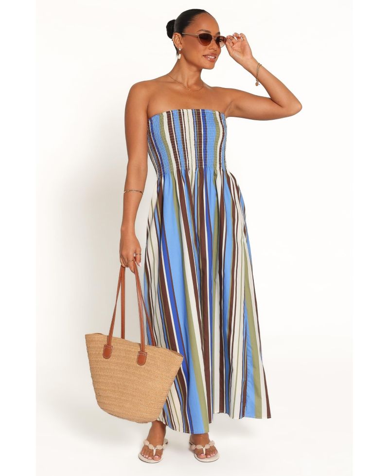 Women's Nella Strapless Striped Maxi Dress
