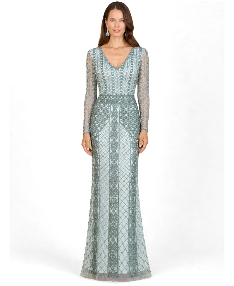 Women's Long Sleeve Beaded Dress