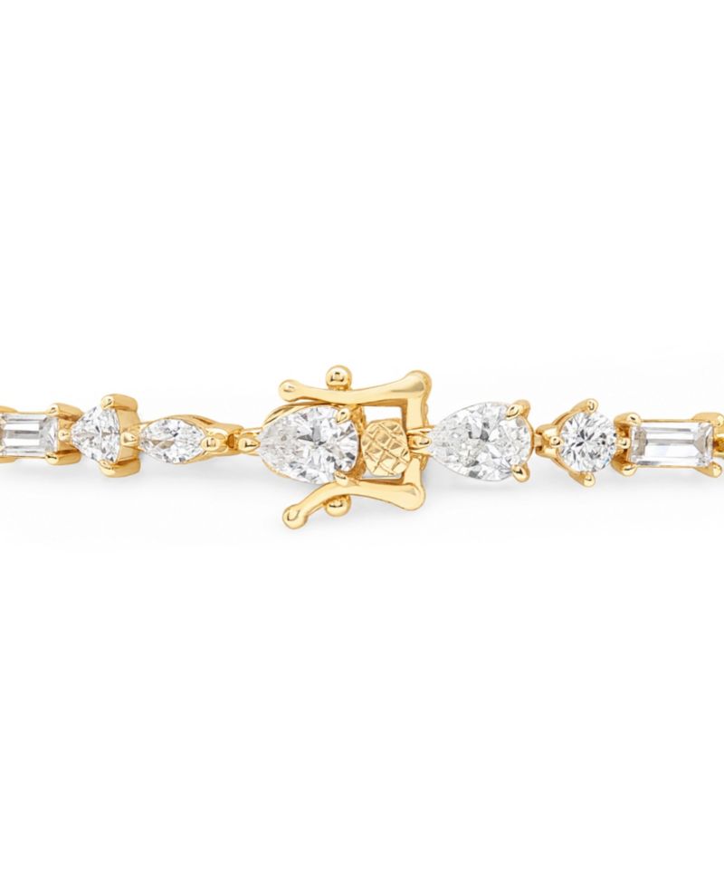 18k Gold-Plated Multi Shape Tennis Bracelet