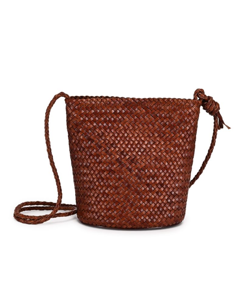 Reed Mini Woven Bucket Crossbody Bag