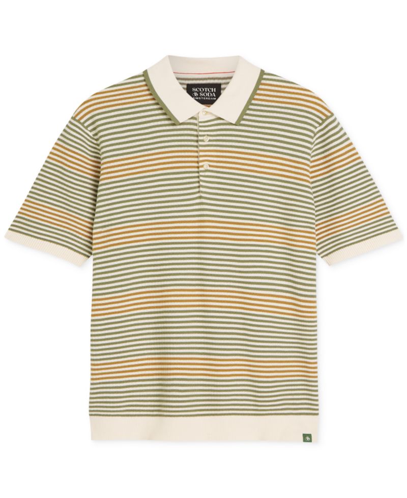 Men's Knitted Regular-Fit Cotton Polo Shirt