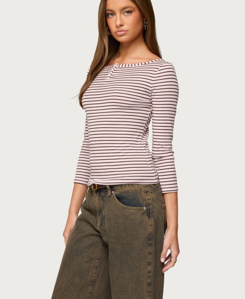 Women's Avigyle Striped Boat Neck Top