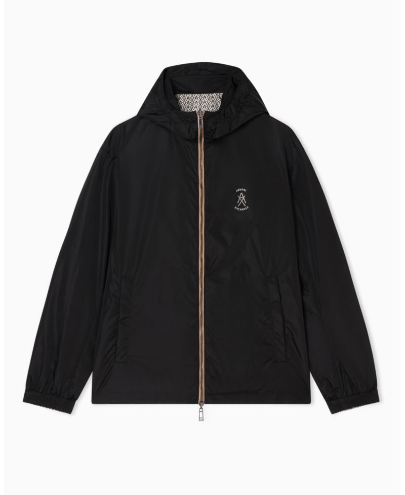 Men's Allover Logo Print Windbreaker Jacket