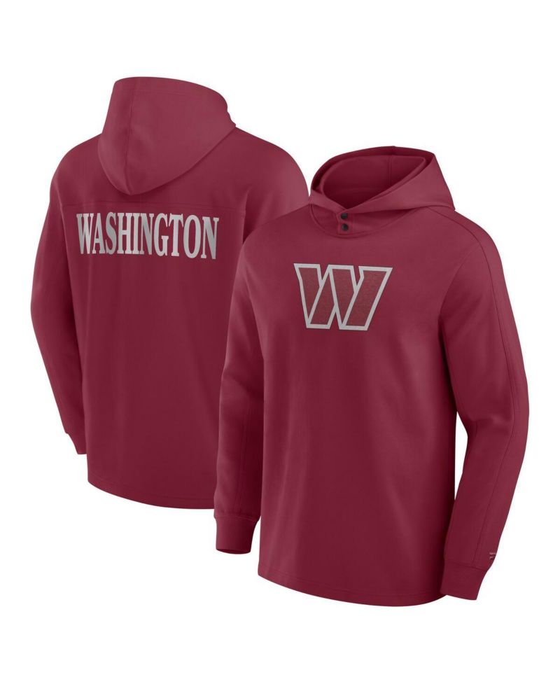 Men's Burgundy Washington Commanders Elements Blaze Tri-Blend Long Sleeve Hoodie T-Shirt
