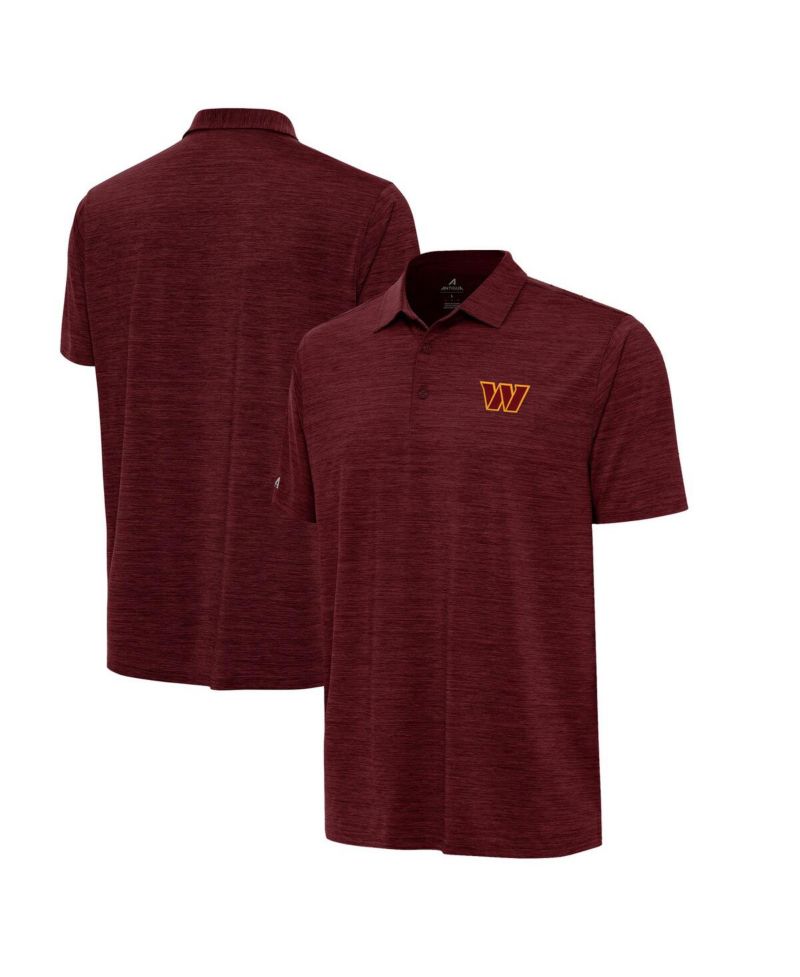 Men's Heather Burgundy Washington Commanders Layout Polo Shirt