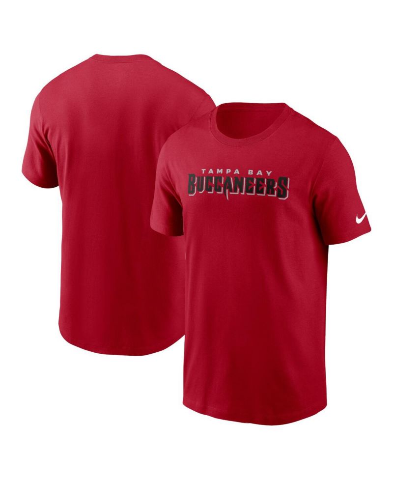 Men's Red Tampa Bay Buccaneers Primetime Wordmark Essential T-Shirt